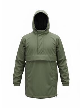 Olive Green Hooded Pullover Jacket